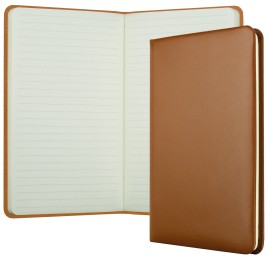 Notizbuch DIN A5 schmal (gebunden) | Echtleder | BOXCALF hellbraun